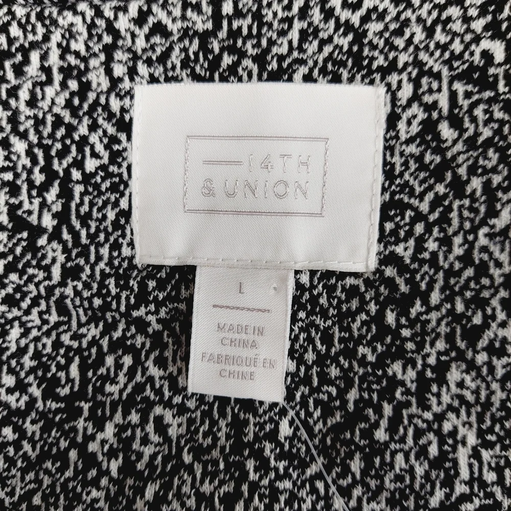 NEW 14th & Union Open Front Cardigan Sweater Gray Jacquard Blazer P4871